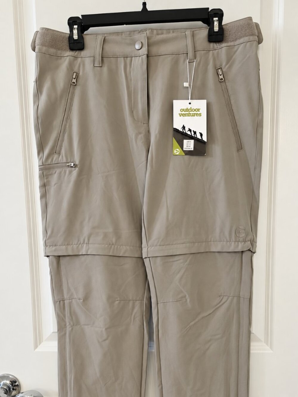 Outdoor Ventures NWT Convertible Zip-Off Hiking Pants Tan Size 8 29" inseam